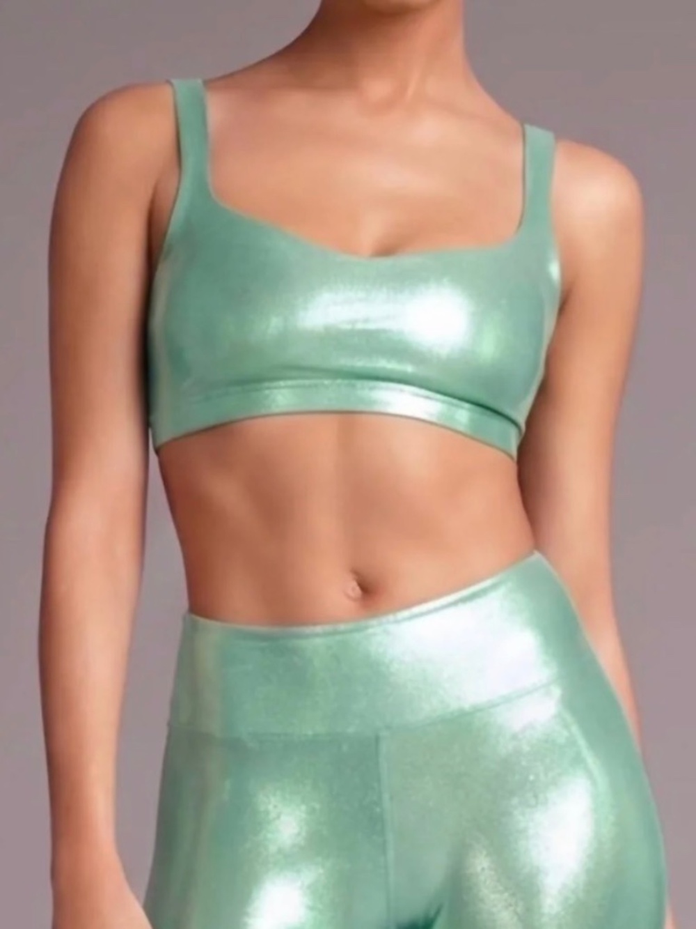 Heroine Sport Marie Metallic Sweetheart Sports Bra Jade